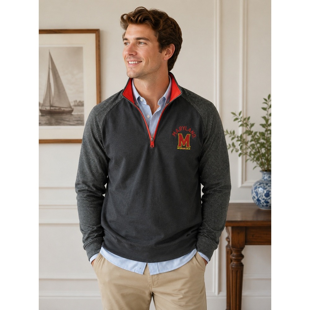 University of Maryland Terrapins 1/4 Zip Sweater L Under Armour‎ Pullover Terps
